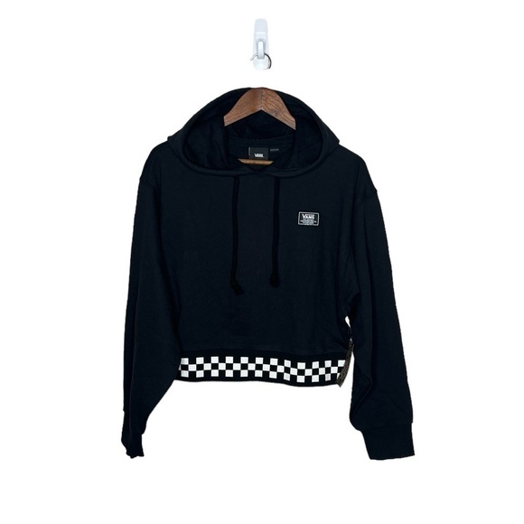Vans Women’s Boom Boom Black Long Sleeve Crop Skateboard Hoodie - Picture 6 of 15